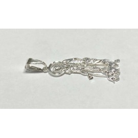 Sterling Silver Saint Lazarus "San Lazaro" Polished Pendant