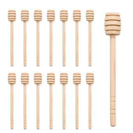 Lilaly 15 PCS 5.9" Wooden Honey Sticks, Honey Dipper, Wooden Spoons for Honey, Wooden Honey Dipper, Honey Spoons Wooden Honeycomb Sticks Honey Spoons for Wedding Party