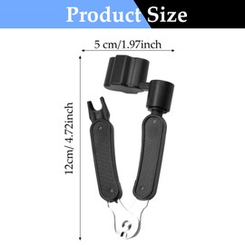 1 Pcs Guitar String Winder Cutter and Bridge Pin Puller,3-in-1 Multifunctional Guitar String Cutter,Guitar Bridge Pin Puller Instrument Repairing Guitar For Instrument Repairing Guitar (Black)