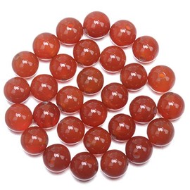 AD Beads Natural Gemstone 10mm Round Loose Beads Big Hole 2mm Sized 30pcs (Red Agate)