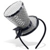 Bniksok Silver Mini Top Hat on Headband Sequin