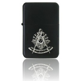 Gifts Infinity Masonic Past Master Freemasonry Matt Black Finish Wind Proof Oil Lighter (1) (Style-3)