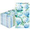 100 Pcs Hydrangea Floral Paper Guest Napkins Blue Flowers Napkin