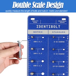 QGKPL Thread Checker, 28 Nut and Bolt Thread Checker, Bolt and Nut Identifier Gauge, Bolt Size and Thread Gauge, Bolt Gauge (Blue)