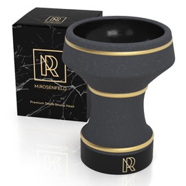M. ROSENFELD Stone Shisha Head - Elegant Shisha Head, Black, Handmade, Shisha Head Glazed for Optimal Heat Retention & Longer Smoking Pleasure
