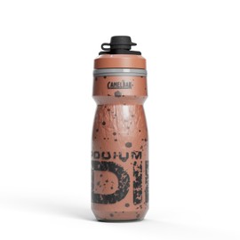 CamelBak Podium Dirt Series Chill Insulated 21oz Mountain Bike Water Bottle with Mud Cap - Easy Squeeze Bottle - Fits Most Bike Cages, Sierra Red