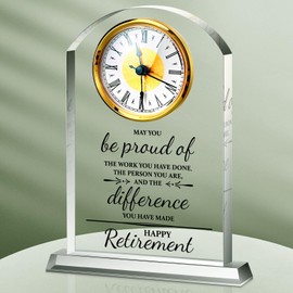 Landical Retirement Clock Retirement Gift for Woman Men Acrylic Crystal Clock Retirement Plaque Congratulations Retired Going Away Farewell Goodbye Presents for Coworkers Leader Friends Teacher Doctor