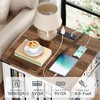 HOOBRO Farmhouse End Table with Charging Station, 23.6" Large End