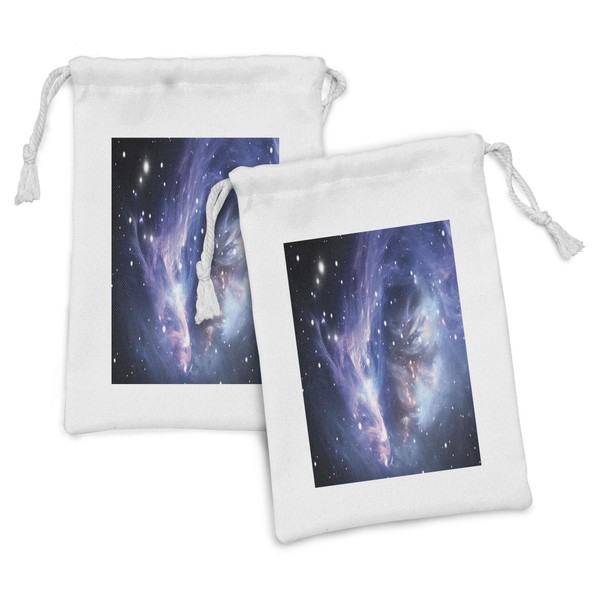 Lunarable Outer Space Fabric Pouch Set of 2, Mysterious Nebula