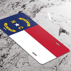 North Carolina State Flag Vanity Front License Plate Tag Printed Full Color KCFP016