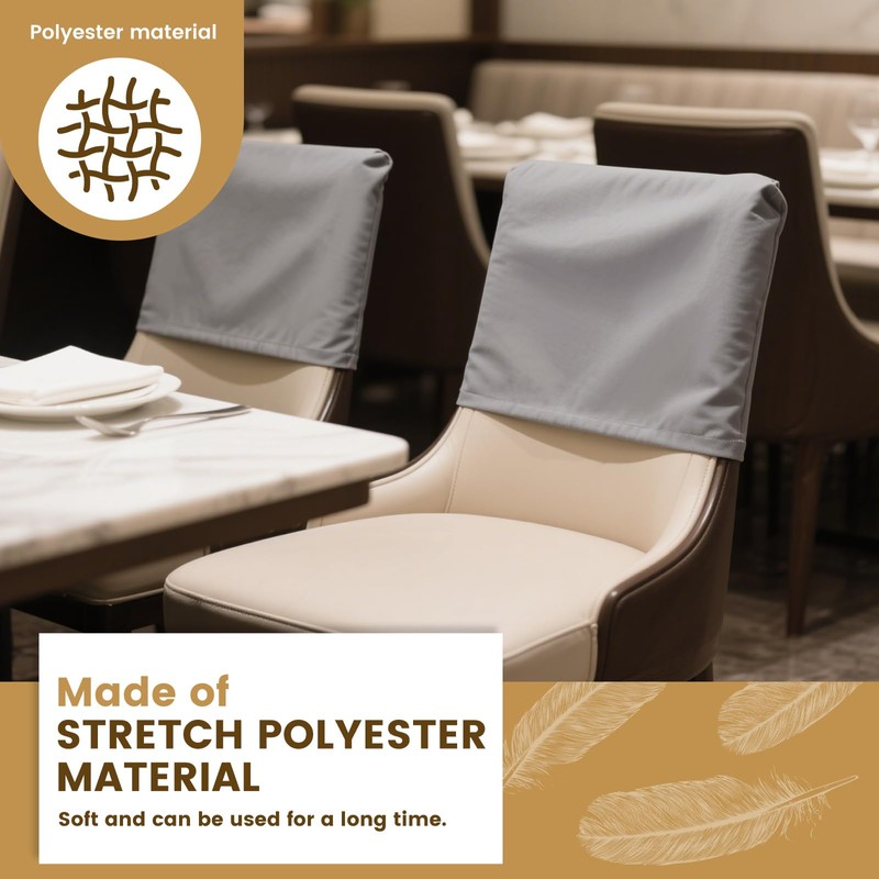 4Pcs Dining Chair Back Covers Elastic Polyester Chair Back Protective