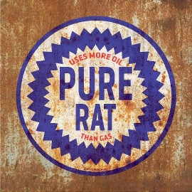 ProSticker.com ProSticker 769 (One) 4" Rat Rod Pure Rat Uses More Oil Than Gas Decal Sticker