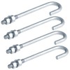 OTTFF 4 Pack 5/8"-11 x 9-7/8" J Bolt Anchor for