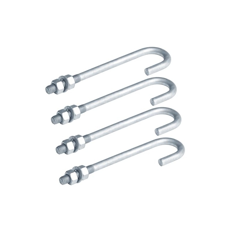 OTTFF 4 Pack 5/8"-11 x 9-7/8" J Bolt Anchor for