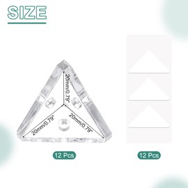 sourcing map 8 Set Acrylic Corner Bracket, 3-Hole Triangle Corner Connector Joint Hanger Brace Brackets Transparent w/Sticker for DIY Display Box