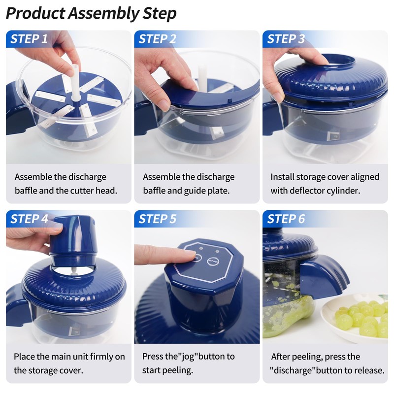Electric Grape Peeler, Automatic Garlic & Cherry Tomato Peeler, Upgraded