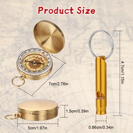 flintronic Outdoor Brass Compass, Pocket Compass, Hiking Compass, Portable with Light Function for Outdoor Camping Navigation, Orienteering and Survival
