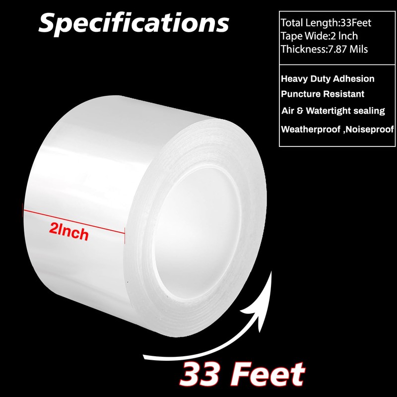 Window Weather Sealing Tape 2 Inch x 33 FT Weather