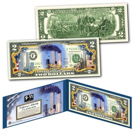World Trade Center 9/11 WTC 23rd Anniversary Art United States Two-Dollar Collectible Bill