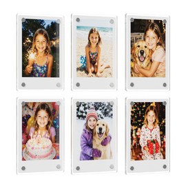 AITEE Acrylic Fridge Magnetic Frame for Instax Mini Photos Strong Magnets Double-Sided Display Clear Frameless Refrigerator Picture Frame for Home Office Decor, Gift for Family (2.36"x3.54" Inch) (12, 2.36"x3.54")
