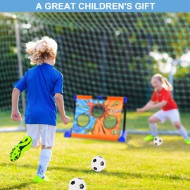 3-in-1 Versatile Movable Target Games Soccer Goal Flying Disc Bean Bag Toss,Stationary Mode,Normal Moving Mode,2X Speed Moving Mode,Indoor Outdoor Birthday Toys for 3-14 Year Old Boys Girls