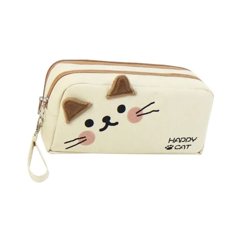 Estuche Para Lápices Con Forma De Gato En Blanco Y