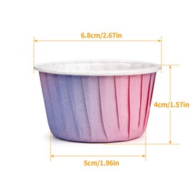 Spesh Pack of 50 Paper Muffin Cases Mini Cupcake Moulds for Weddings, Birthdays, Christmas (Pink-Blue)