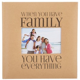 Malden International Designs 7091-26 Sentiments Family with Memo Photo Opening Cover Brag Book, 2-Up, 160-4x6, Tan