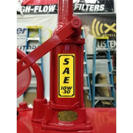 PAIR of 2x5 SAE 10W-30 OIL GAS VINYL DECAL LUBESTER OIL PUMP LUBSTER TOP PUMP