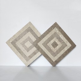 COLAMO Luxury Peel and Stick Backsplash,Large Square Faux Stone Tile,Stick on Accent Wall,Geometric Marble Mosaic,Self Adhesive Smart 3D Tile for Kitchen,Fireplace,Bathroom,Bedroom (1pcs,Beige Brown)