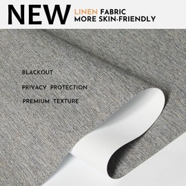 Persilux Blackout Roller Shades for Indoor Window Blinds,Cordless,Linen Fabric,Thermal Insulated Fabric UV Protection Shades for Home,Office,Bedroom,Door,Blackout-Grey,16" W X 64" H