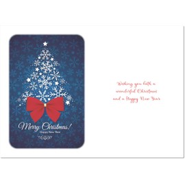doodlecards Brother and Sister in Law Christmas Card Blue Abstract Christmas Tree Medium Size Christmas Card for Brother & Sister-in-Law with Plain Envelope