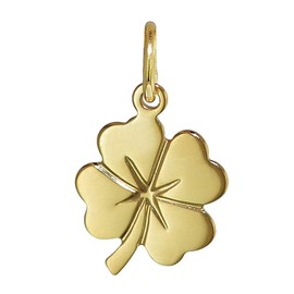 trendor 35922 Clover Pendant Gold 333 (8 Carat) + Gold-Plated Necklace for Children, Gold Jewellery is a Great Gift Idea, Sterling Silver Gold