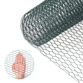 Chicken Wire, Chicken Wire Fencing for Floral Arrangements,15.7 x 157 Inches Chicken Wire mesh,0.6 Inch Green Mesh Hexagonal Galvanized Metal Poultry Wire Netting for Crafts,Poultry,Garden