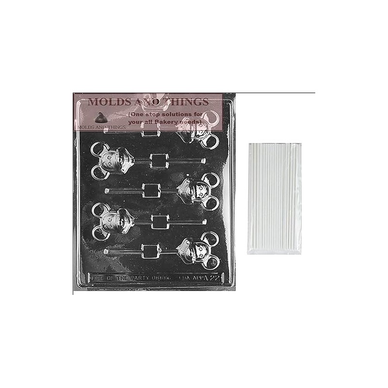 Mickey the Mouse Lolly Chocolate Candy Mold With Copyrighted Molding