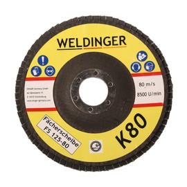 WELDINGER Serrated Disc 125 x 22.23 K80 Abrasive Mop Discs Pack of 10