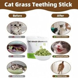 Cat Grass Teething Stick,Natural Catnip Chew Sticks,Catnip Sticks for Hairball Control,Cat Grass Dental Chew Sticks,Cat Dental Toy,Catnip Toys Sticks for Hairball Removal,Cat Teeth Cleaning Sticks