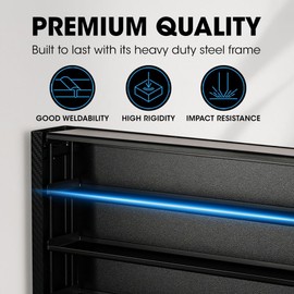 J JACKCUBE DESIGN Hot Wheels 1/64 Scale Diescast Display Rack, Wall Mount Metal Storage Shelf Cabinet for 60 Hot Wheels Cars (Black)- MK951A