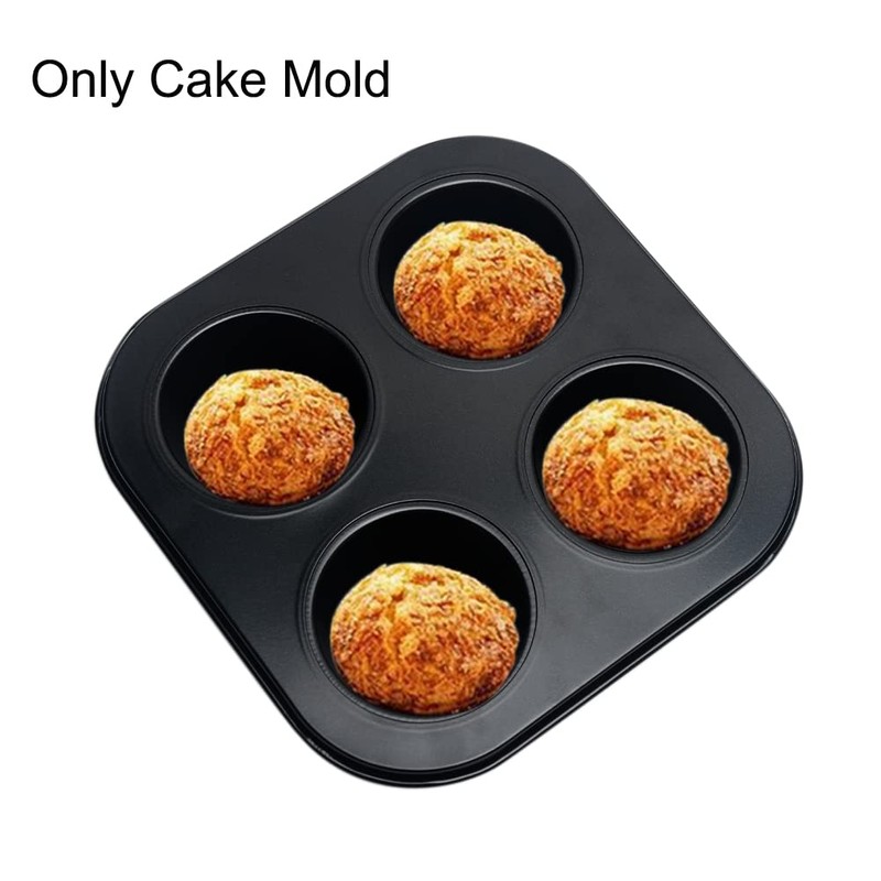 2pcs 4-Hole Muffin Pan, Bakeware Non-stick Cupcake Baking Pan Mini