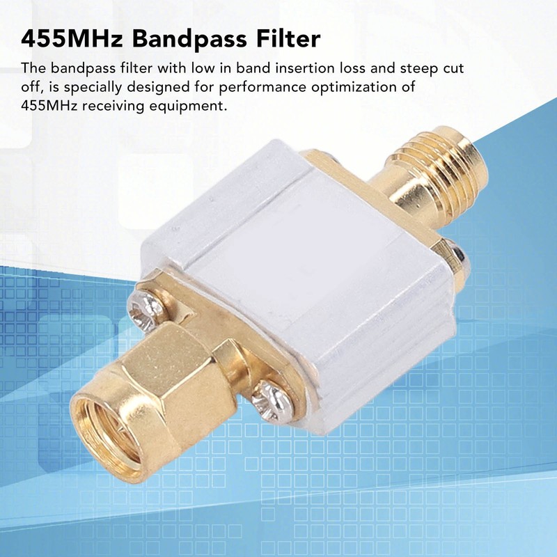 455MHz Bandpass Filter Low Insertion Loss Reduce Noise Aluminum Alloy