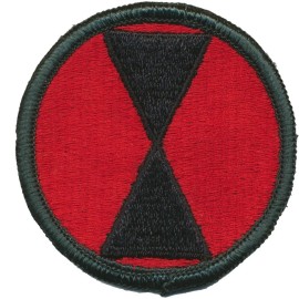 7th Infantry Division 3" Dress Patch - 7th Division Light - Ft Ord - Ft Lewis -