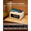 BYH Digital Alarm Clock for Bedroom, 15W Fast Wireless Charging