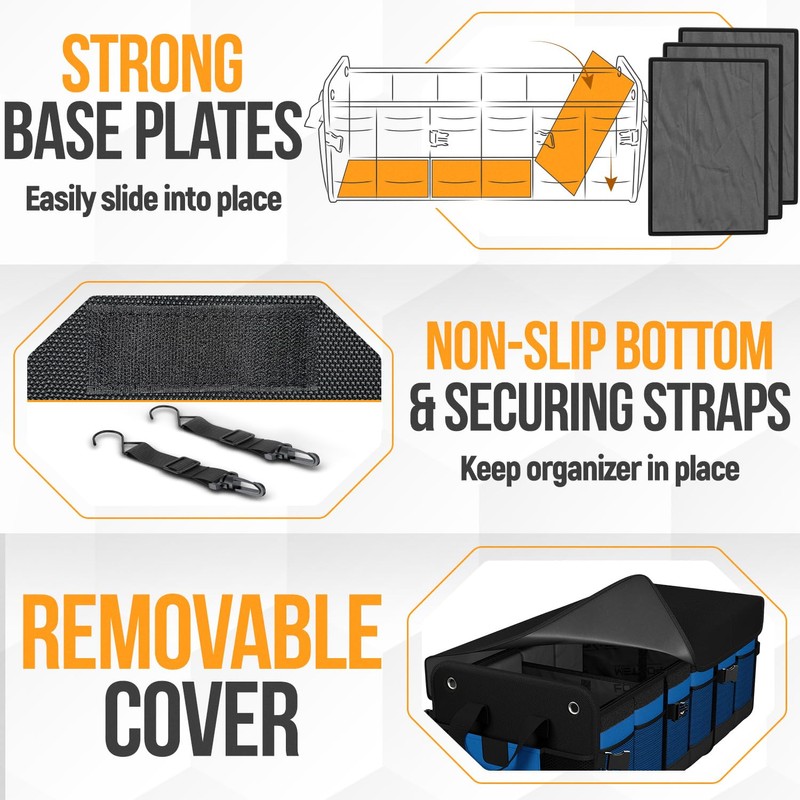 FORTEM Trunk Organizer For SUV Car Organizer and Storage, Multi-Compartment