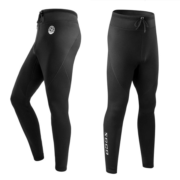 ZCCO Pantalon de Combinaison pour Homme, Pantalon Long en néoprène de 1,5 mm pour Le Surf Kayak Natation Plongée Canoë… (Noir, 3XL)