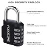 FOBOZONE Combination Locks Padlock, 4 Digit Waterproof Padlock with Resettable