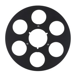 1/4 10.5 Inch Empty Tape Reel 6 Hole Aluminum Alloy Opening Machine Part Takeup Reel for Reel to Reel Tape Player Black