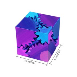 Gear Ball 3D Printed Fidget Toy, Spin Ball or Cube Fidget Toy, Steampunk Gear Sphere Stress Relief, Cool Stuff Toy Gift for Years, Children, Adults, Relaxation Toy (Cube Shape)