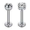 Cizme 2pcs Titanium Lip Labret Stud Bar 16G Helix Tragus