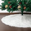 Mr. Pen- Christmas Tree Skirt 48 inches, White Faux Fur