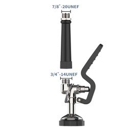 FAUAID Pre Rinse Sprayer Commercial Sink Sprayer Head,1.42GPM Spray Valve Dish Sprayer Nozzle with Ergonomic Handle, Commercial Faucet Parts for Commercial Kitchen Sink,Chrome Finished（Black）